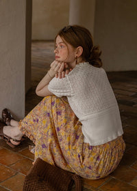 April Lace Knit Blouse | Romantic White Crochet Cotton Cardigan Top(2COLOR)