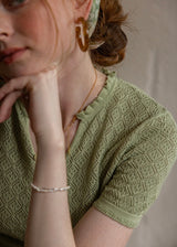 April Lace Knit Blouse | Romantic White Crochet Cotton Cardigan Top(2COLOR)