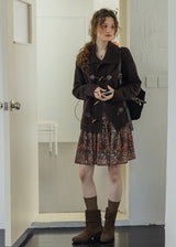 Cocoa Dusk Vintage Wool Blend Toggle Knit Cardigan