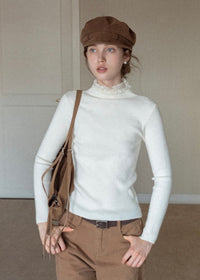 Lace Whisper Slim Knit Top(3COLOR)