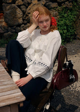 The Sunday Letter Embroidered Vintage Cotton Blouse