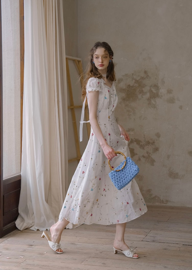 Petal Notes Vintage Embroidered Lace Dress