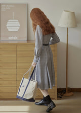 Colette Blue Stripe Belted Shirt Dress