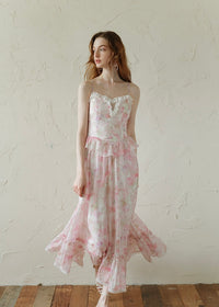 Blush Whispers Dress | Romantic Pink Floral Vintage Dress