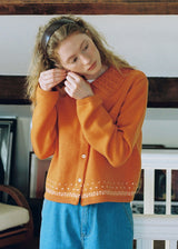 Autumn/Winter Clementine Twisted Collar Vintage Knit Cardigan