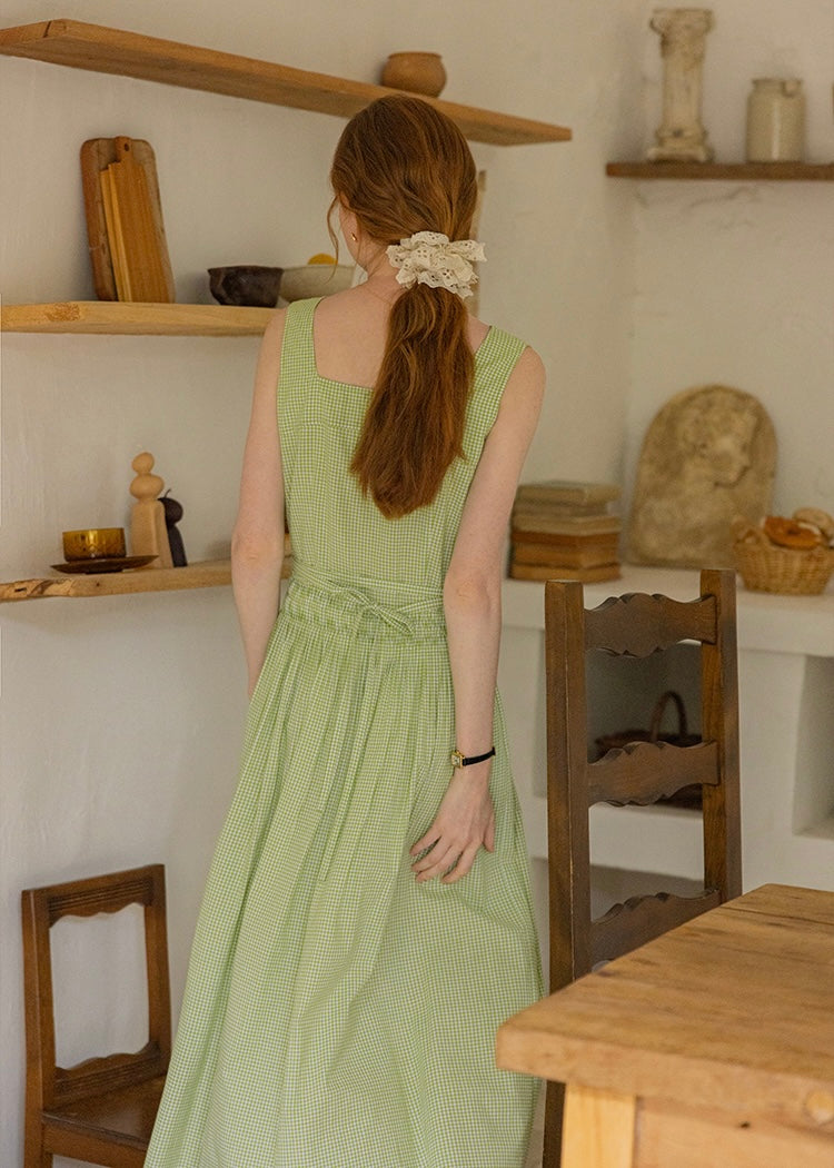 Garden Rhythm Smocked Waist Sleeveless Dress(2COLOR)