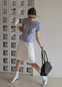 Mirelle Ribbon Frill Vintage Stripe Blouse