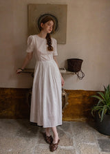 Alba Eyelet Cotton Dress | Romantic White Embroidered Summer dress