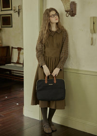 Olive Library Layered Check Dress