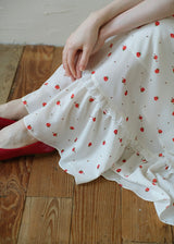 Strawberry Waltz Vintage Ruffle Lace Sleeveless Dress