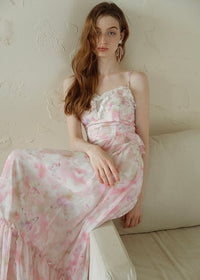 Blush Whispers Dress | Romantic Pink Floral Vintage Dress