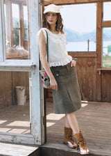 Lucie Ruffle Lace Blouse | Vintage White Cotton Summer Top