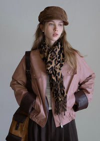 Muted Rose Vintage Faux Leather Jacket