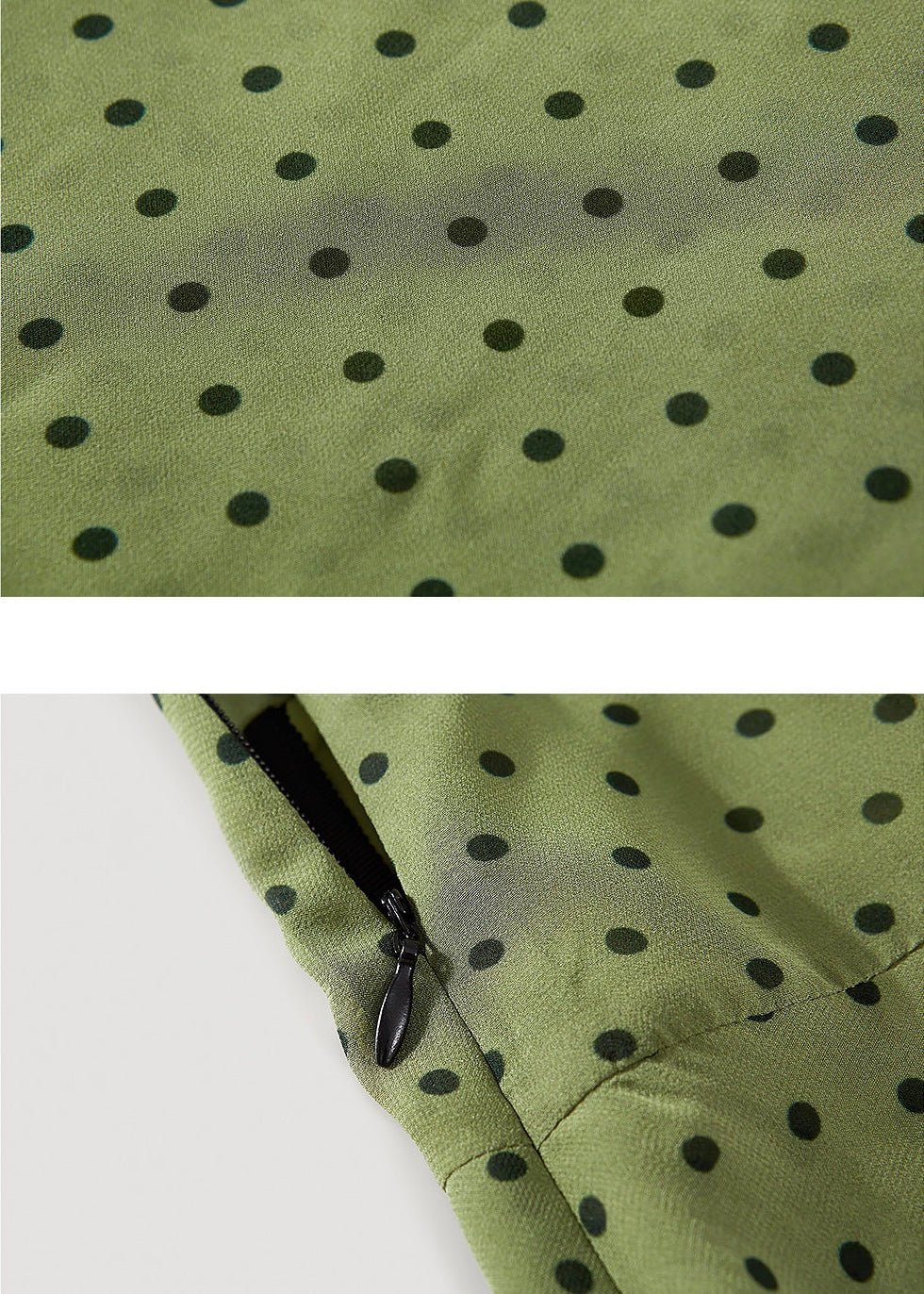 Sage Green Polka Dot Sheer Ruffle Flare Midi Skirt