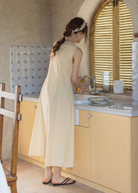 'Afternoon Sunshine' Patchwork Sleeveless Cotton Dress