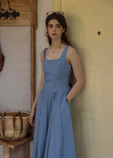 Picnic Breeze Dress | Gingham Check Sleeveless Flare Summer Dress(2COLOR)