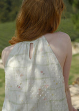 Soft Floral Halter Neck Sleeveless Blouse