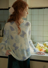 Butterfly Mohair Wool Knit Sweater(2COLOR)