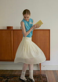 BlueBird Vintage Embroidery Summer Knit Sleeveless Vest