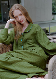 Moss Reverie Cotton Pajama Set