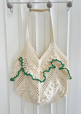 Ruffle Bloom Crochet Vintage Bag