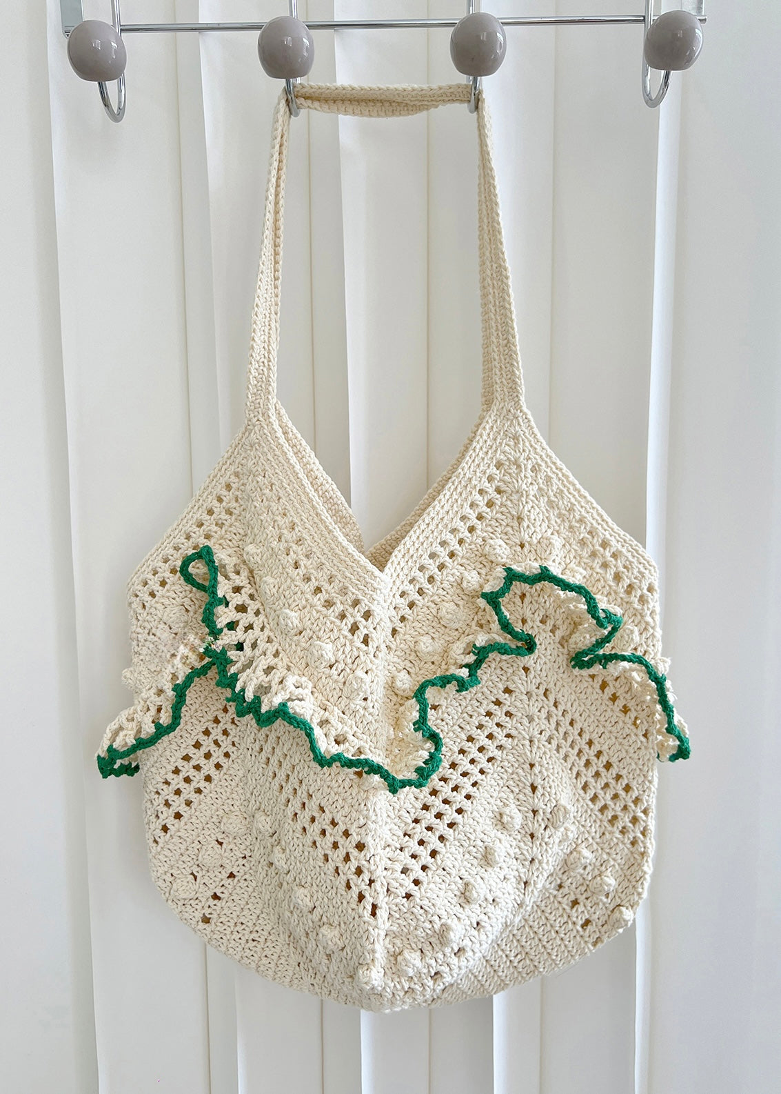 Ruffle Bloom Crochet Vintage Bag