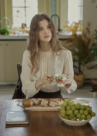 Ivory Lace Garden Embroidered Blouse