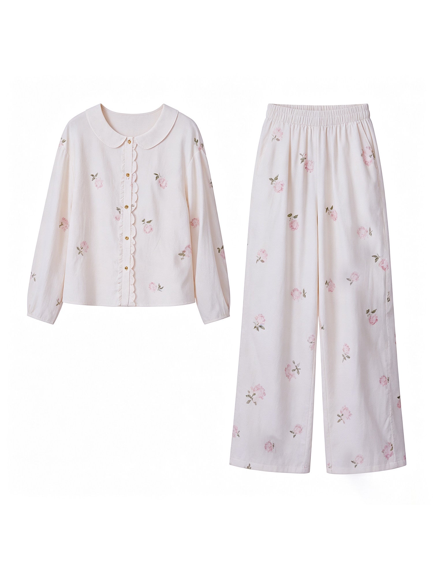 Blush Rose Cotton Gauze Long Sleeve Pajama Set