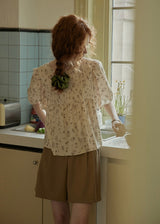 Morning Poem Pintuck Blouse | Vintage Floral Cream Top