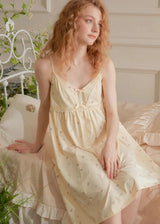 Soft Bloom Cotton Nightdress(2COLOR)
