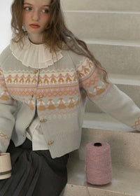 Pastel Nordic Fair Isle Vintage Sweater Cardigan