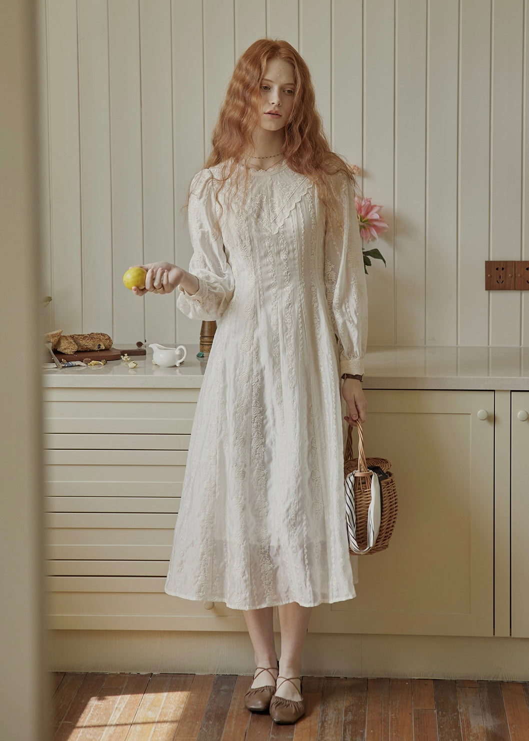 Heirloom Embroidered Vintage White Maxi Dress