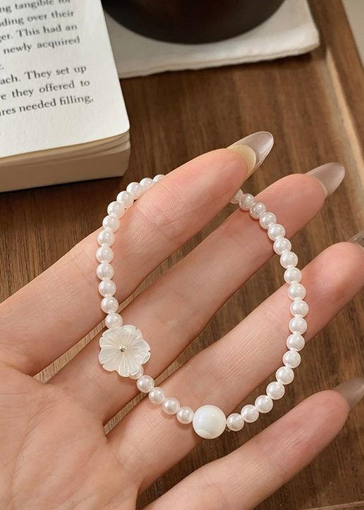 Vintage Daisy Pearl Beaded Bracelet
