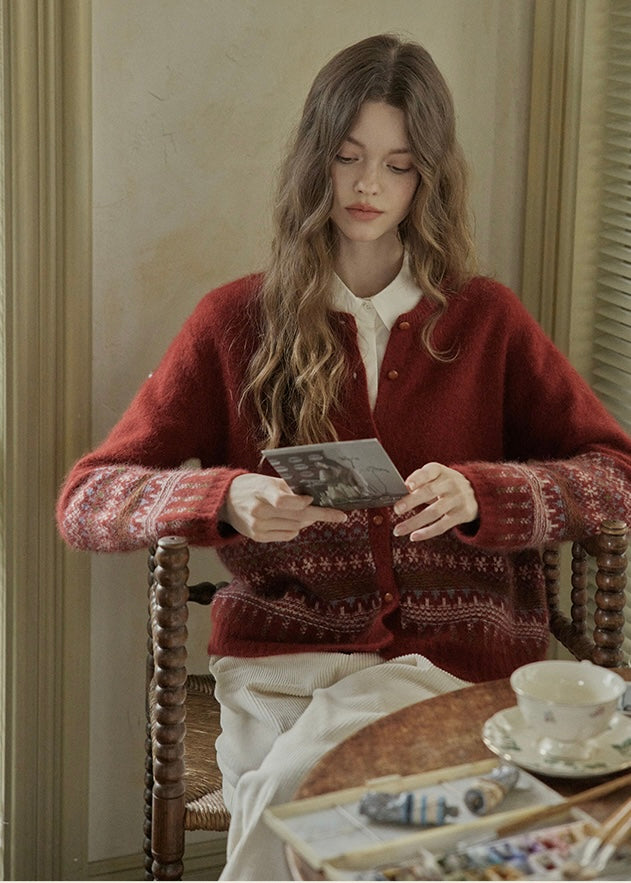 Christmas Nordic Knit Cardigan Sweater(2COLOR)