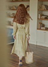 Aurélie Oil Painting Waist Tie Maxi Dress