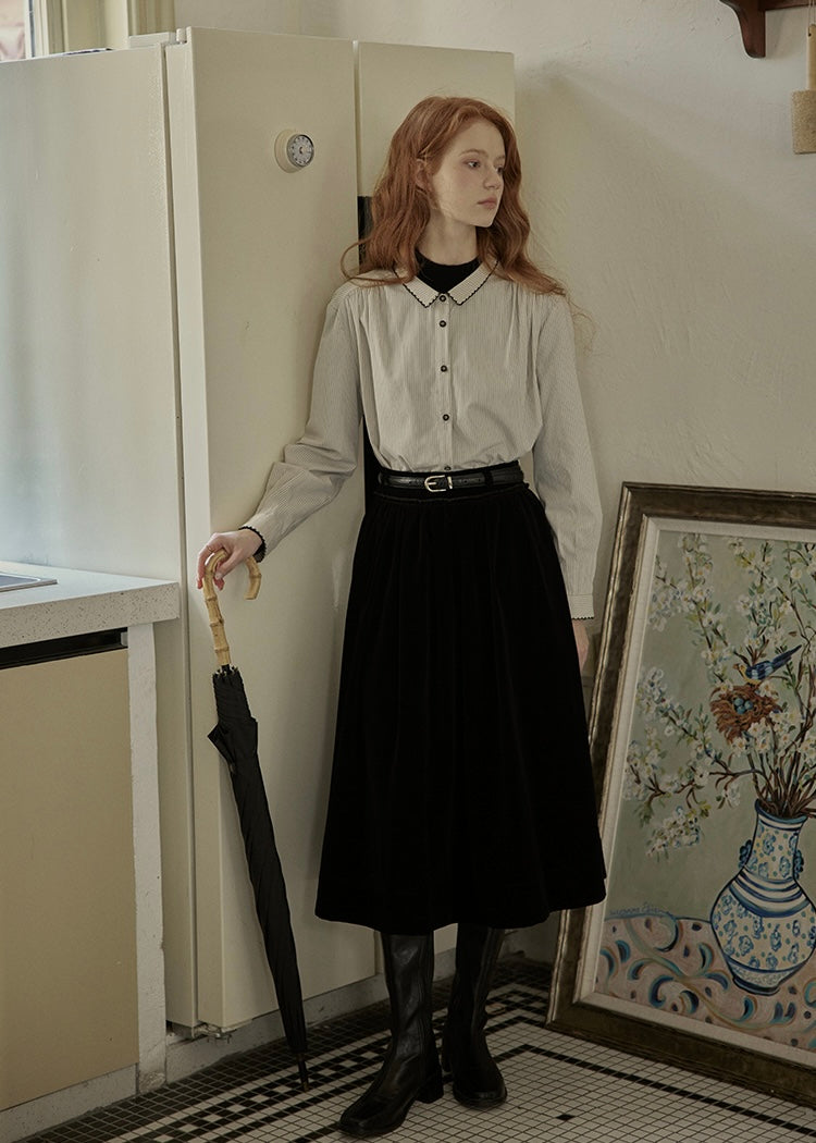 Soft Recollection Vintage Stripe Blouse