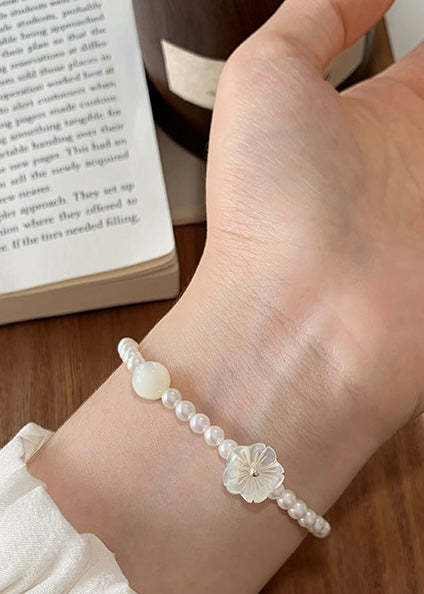 Vintage Daisy Pearl Beaded Bracelet