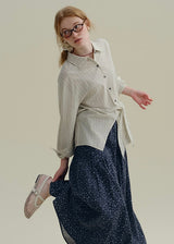 Striped Tie-Waist Wrap Vintage Shirt