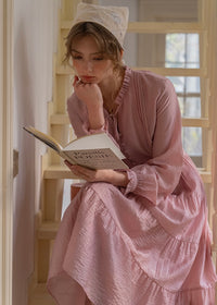 Daydream Romantic Vintage Tiered Long Sleeve Dress(2COLOR)