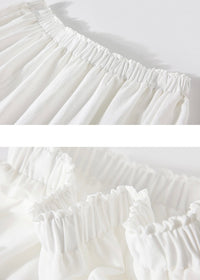 Serene Lace Hem Skirt | Ivory Cotton Skirt with Embroidered Trim