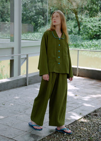 Moss Reverie Cotton Pajama Set