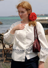 The Sunday Letter Embroidered Vintage Cotton Blouse