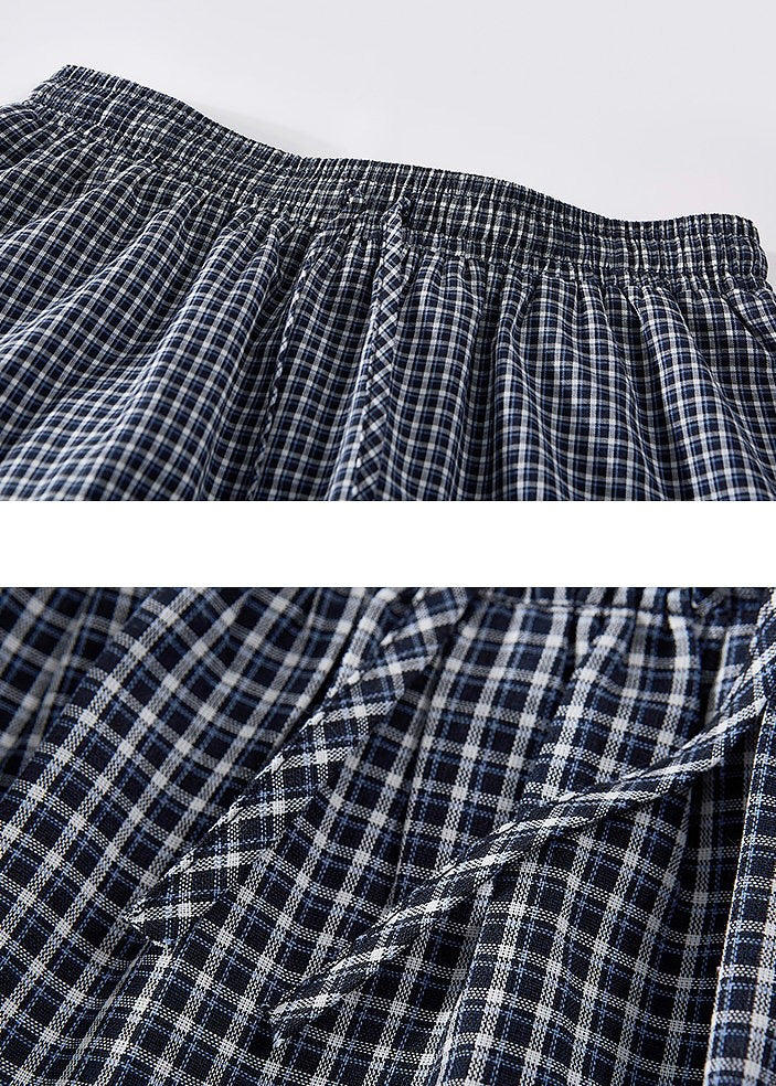 Gingham Tiered Elastic Waist Long Skirt