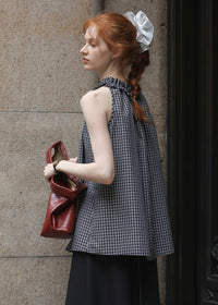 Clair de Lune Check Blouse | Romantic Gingham Summer Top
