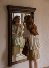 Muse Garden Blouse | Vintage Sheer Embroidered Ruffle Shirt