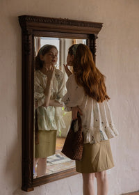 Muse Garden Blouse | Vintage Sheer Embroidered Ruffle Shirt