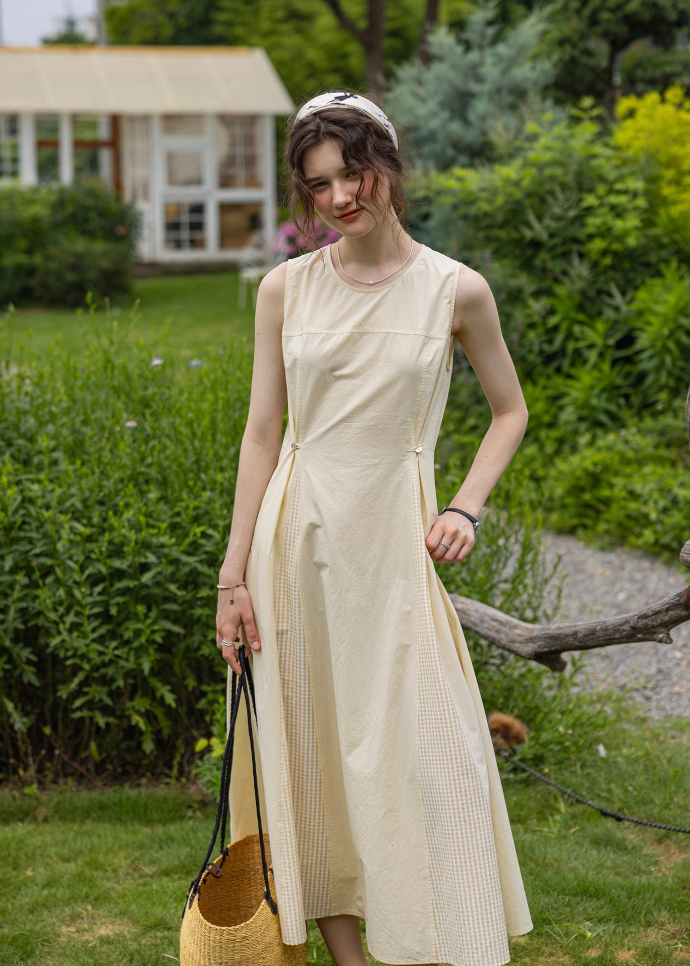 'Afternoon Sunshine' Patchwork Sleeveless Cotton Dress