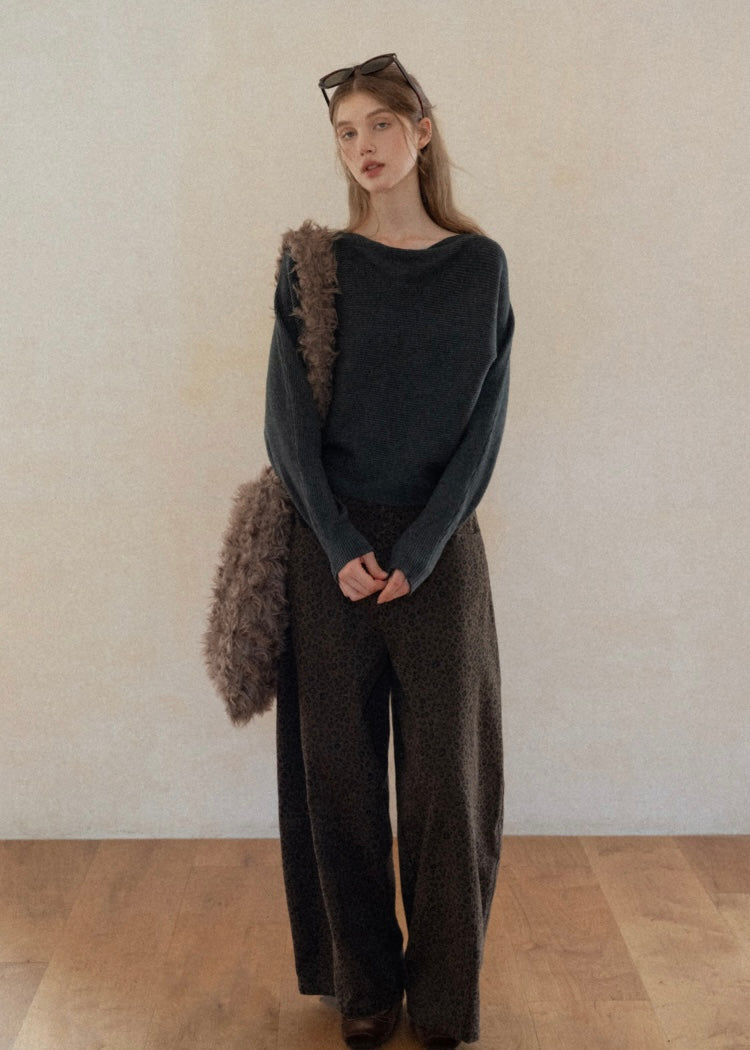 Soft Rhythm Boat-Neck Knit Top