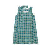 Seaside Check Muse Retro Layered Sleeveless Tunic Top