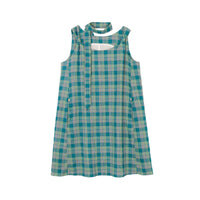 Seaside Check Muse Retro Layered Sleeveless Tunic Top